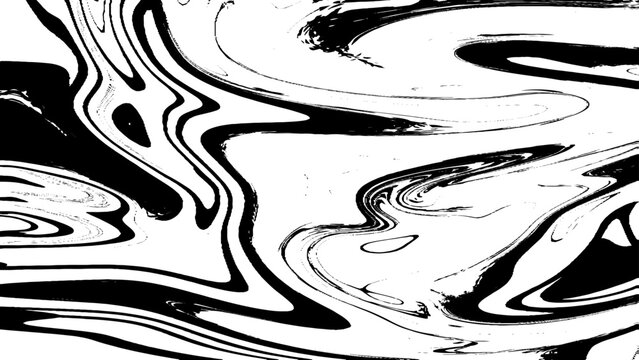 Mix of a white and black paint, closeup. Abstract marbling texture. Handmade ebru technique.