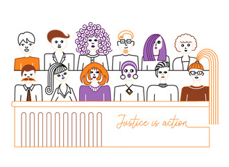 Fototapeta premium Justice Is Action and Responsibility