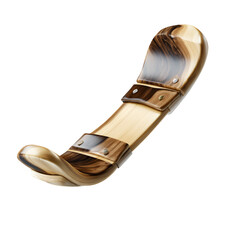 A luxurious gold and brown cigar holder on transparent background