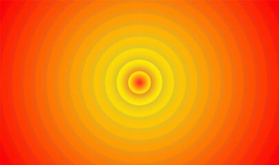 Radiant Concentric Circle Gradient Abstract Background in Warm Sun Colors