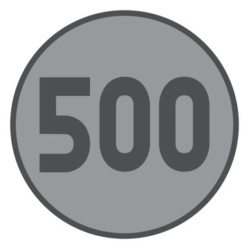 500円玉（硬貨・コイン）のシンプルなイラスト
