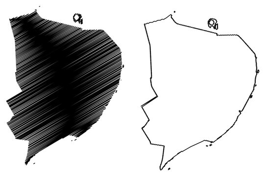 Dronten municipality (Kingdom of the Netherlands, Holland, Flevoland province) map vector illustration, scribble sketch Dronten map