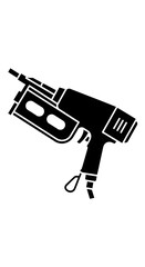Obraz premium Black and white power drill icon.