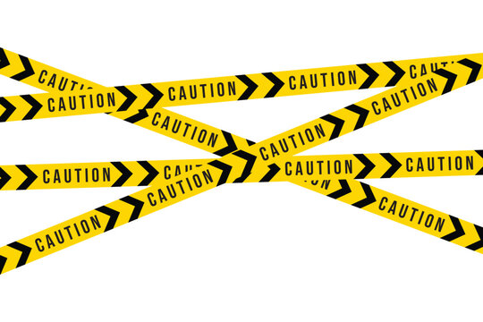 Warning stripe. Caution yellow warning lines. Black and yellow police stripe border, stop line, danger, warning, do not cross, caution tapes set. Caution tape set. Vector illustration.