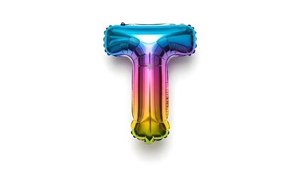 Colorful balloon letter t