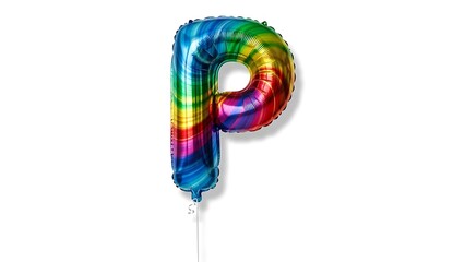 Colorful balloon shaped as letter p