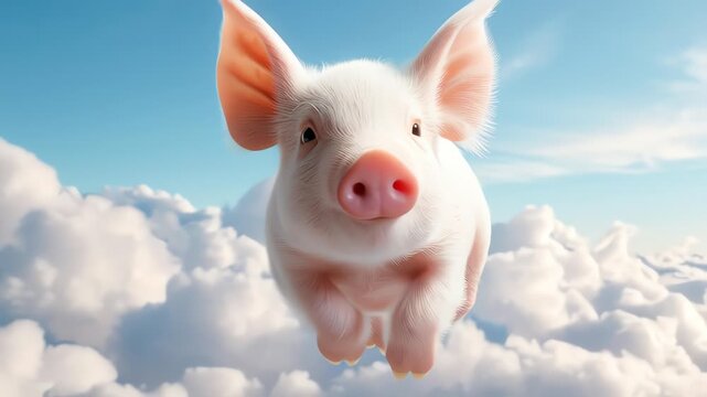 Flying Piglet Fantasy Cloudscape
