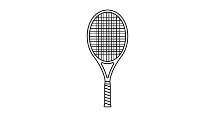 Single tennis racket outline vertical icon