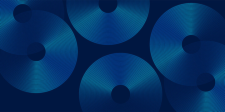 Art blue background with curved and overlapping blue gradient design abstract simple