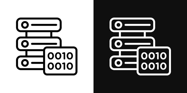 Master data icons - editable stroke vector illustration
