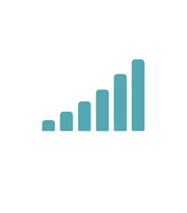 Fototapeta premium Simple increasing bar graph illustration representing progress, statistics and positive growth trends designed for reports and presentations