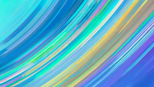 Playback starting abstract curved bands shifting across screen, showing cyan gold streaks for loop