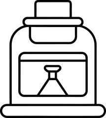 Minimal Black Line Laboratory Incubator Icon