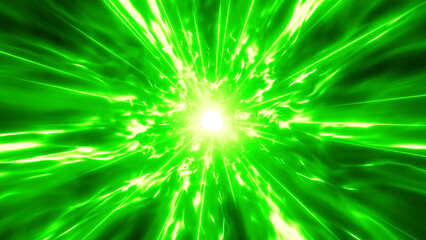 緑色の炎、オーラの集中線のエフェクト背景