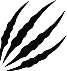 Black Claw Marks on White Background.