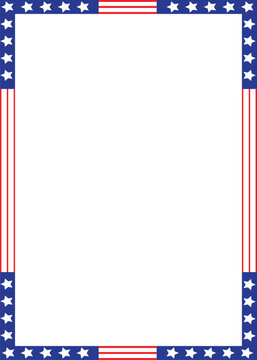 USA flag inspired rectangle shape frame vector illustration.