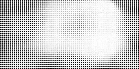 High-Quality Vector Halftone Dot Pattern Radiant Burst in Black and White,