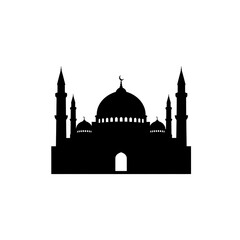 Fototapeta premium Mosque silhouette with domes and minarets.