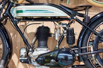 Engine of old retro motorcycle