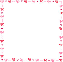 Obraz premium Coquette Pink Heart with Bow Frame