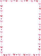Obraz premium Coquette Pink Heart with Bow Frame
