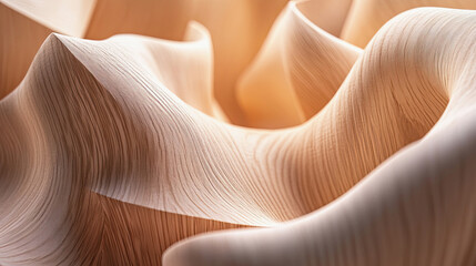 Abstract flowing fabric like organic surface with soft folds illustration