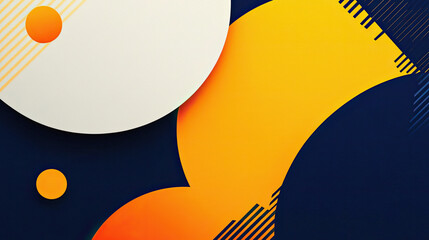 Abstract geometric background with flowing yellow and blue shapes