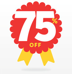 75% off, advertisement, special, shop, banner, value, promo, retail, sale, company, offer. Store, market, advertising, set, icon, vector, shape