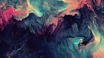 Abstract fluid texture with colorful flowing paint strokes