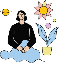 Minimalist composition with hand painted gold strokes