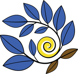 Modern holiday design with minimalist gold foil spiral leaf