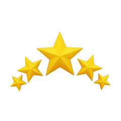 Fototapeta premium Golden five star rating icons representing quality review success satisfaction isolated on transparent background