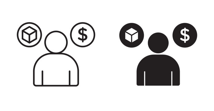 consumer needs icon in black and fill stroke