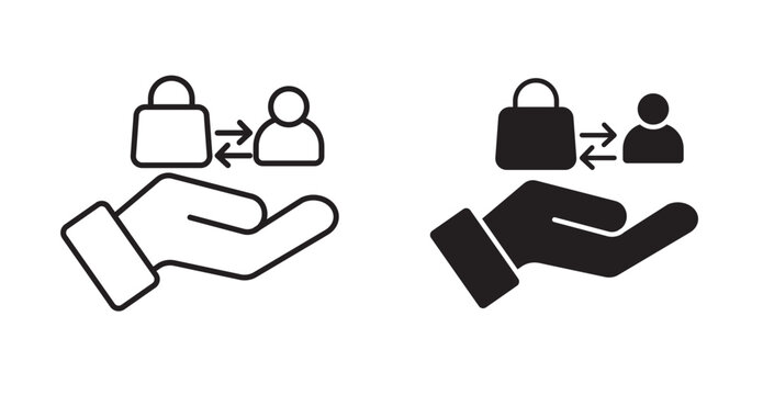 direct sales icon in black and fill stroke