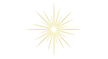 Obraz premium Vibrant golden starburst on white background
