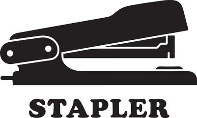 black and white image of a stapler office supply