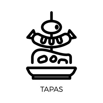 Gastronomy Tapas Gastronomy Outline Icon Illustration