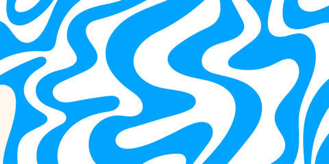 Blue wavy lines abstract background. Smooth Water Flow Ripple Lines. Waves, swirl and twirl pattern. Twisted distorted vector texture. © Khalil