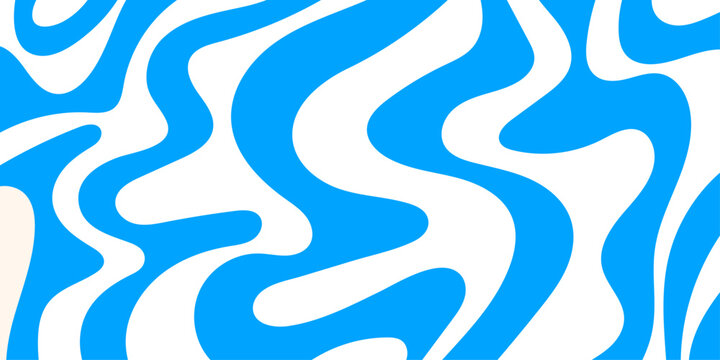 Blue wavy lines abstract background. Smooth Water Flow Ripple Lines. Waves, swirl and twirl pattern. Twisted distorted vector texture.