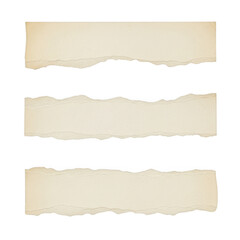 Torn paper edges on white background for design isolated on transparent background