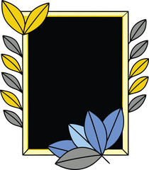 Minimal poster with elegant gold leaf border and subtle shadows