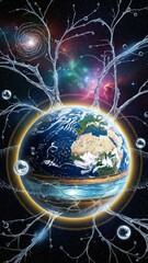 Environmental Water and Planet Connection in Space