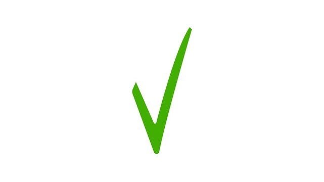 Green, success, checkmark, animation, on, white, background, perfect, for, task, completion, approval, and, modern, UI, design, elements, in, professional, video, projects.
