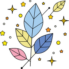 Minimal dark background with golden leaf constellation pattern