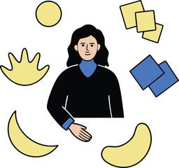 Artisan hand painted gold textures over muted colors