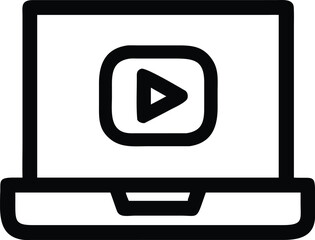 laptop with play button icon