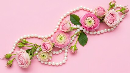 Delicate floral pearl necklace
