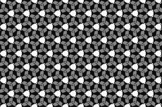 A black and white patterned design with a gray and white color scheme