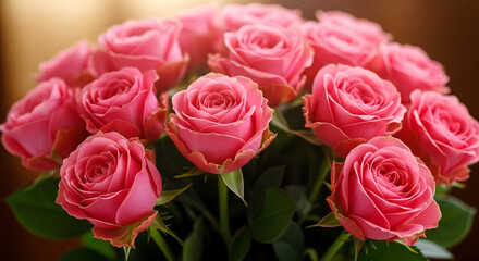 Obraz premium Pastel Pink Rose Arrangement in a Classic Vase – Romantic Floral Decor