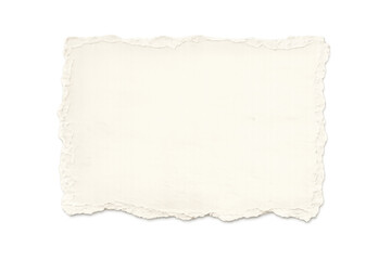 Obraz premium Ripped, aged paper sheet with textured edges, providing a retro blank note or frame isolated on a transparent background